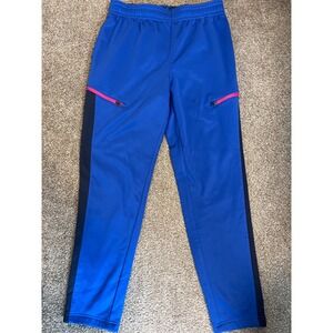 AND1 Men's Blue Athletic Track Pants With Pink Zipper Pockets Size M